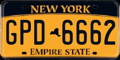 NY license plate GPD6662