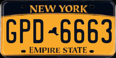 NY license plate GPD6663