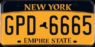 NY license plate GPD6665