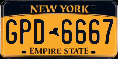 NY license plate GPD6667