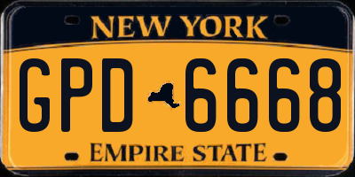 NY license plate GPD6668
