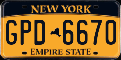 NY license plate GPD6670