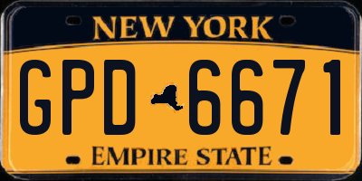 NY license plate GPD6671