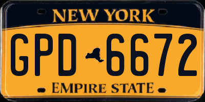NY license plate GPD6672