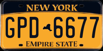 NY license plate GPD6677