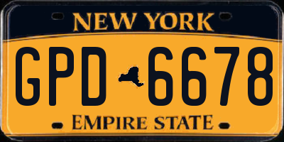 NY license plate GPD6678