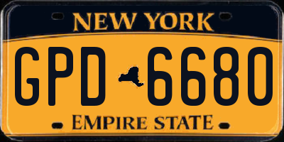 NY license plate GPD6680