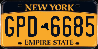 NY license plate GPD6685