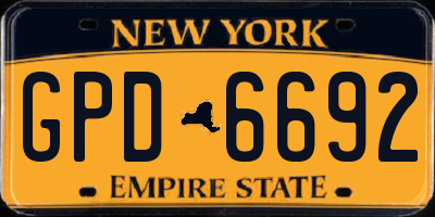 NY license plate GPD6692