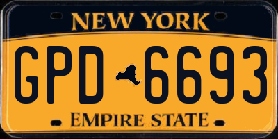 NY license plate GPD6693