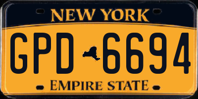 NY license plate GPD6694