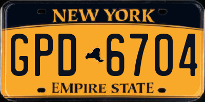 NY license plate GPD6704