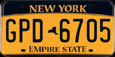 NY license plate GPD6705