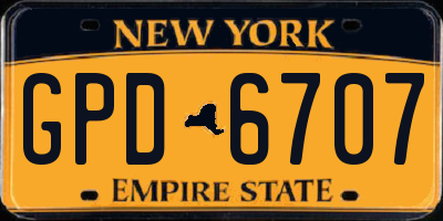NY license plate GPD6707