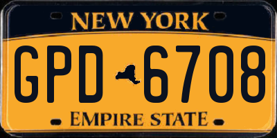 NY license plate GPD6708