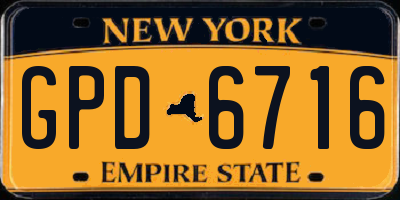 NY license plate GPD6716