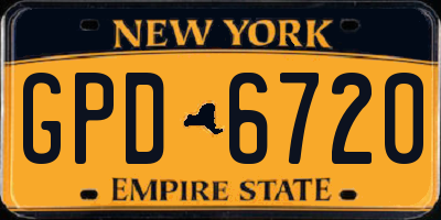 NY license plate GPD6720