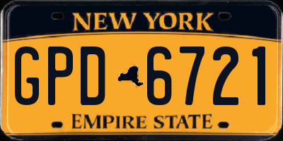 NY license plate GPD6721