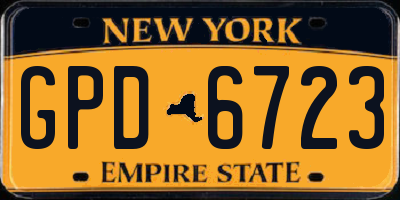 NY license plate GPD6723