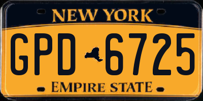 NY license plate GPD6725