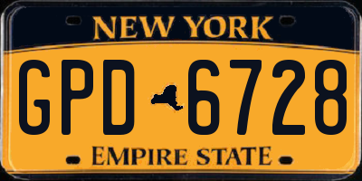 NY license plate GPD6728