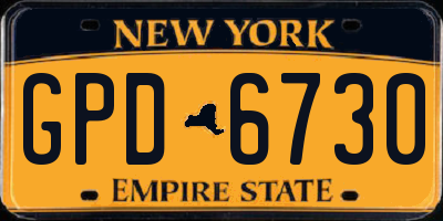 NY license plate GPD6730