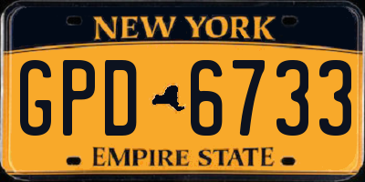 NY license plate GPD6733