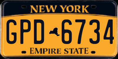 NY license plate GPD6734