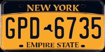 NY license plate GPD6735