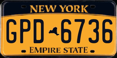 NY license plate GPD6736