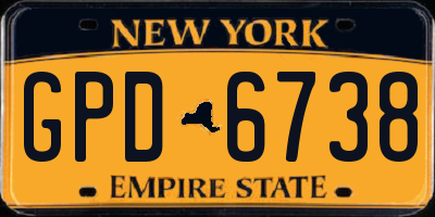 NY license plate GPD6738
