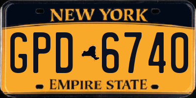 NY license plate GPD6740