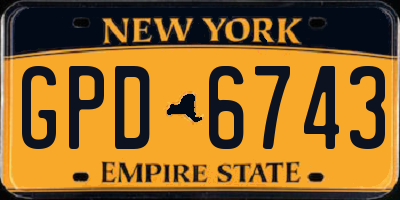 NY license plate GPD6743