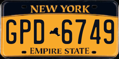 NY license plate GPD6749