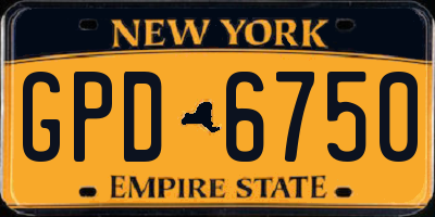 NY license plate GPD6750