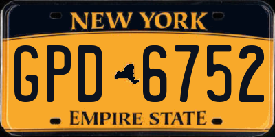 NY license plate GPD6752