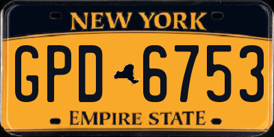NY license plate GPD6753