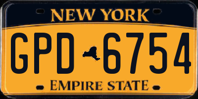 NY license plate GPD6754