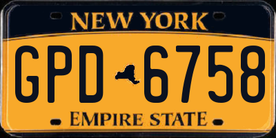 NY license plate GPD6758