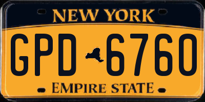 NY license plate GPD6760