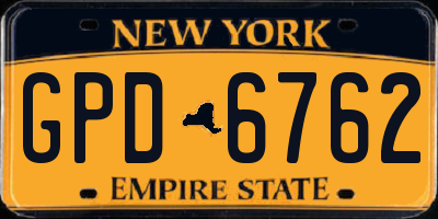NY license plate GPD6762