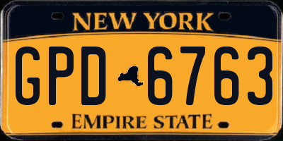 NY license plate GPD6763