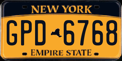 NY license plate GPD6768