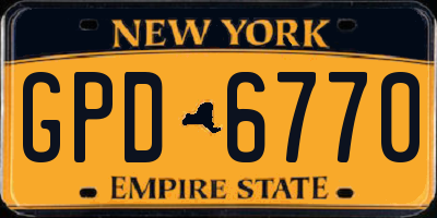 NY license plate GPD6770