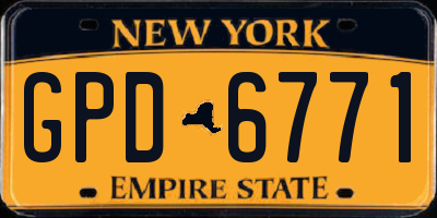 NY license plate GPD6771
