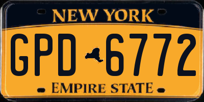 NY license plate GPD6772