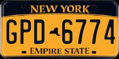 NY license plate GPD6774