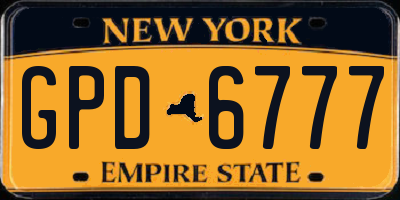 NY license plate GPD6777