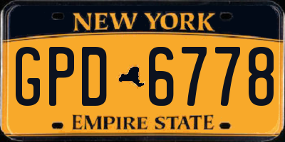 NY license plate GPD6778