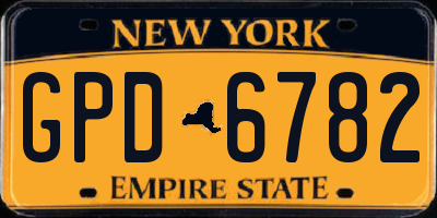 NY license plate GPD6782